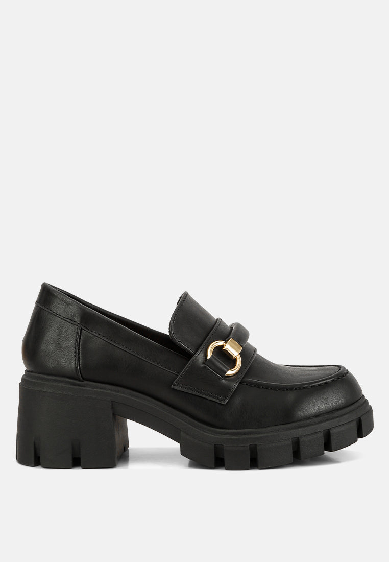 women chunky platform loafers#color_black