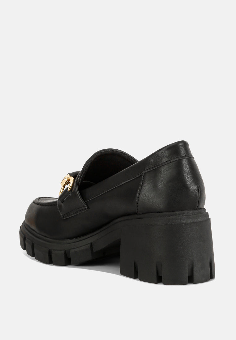 women chunky platform loafers#color_black