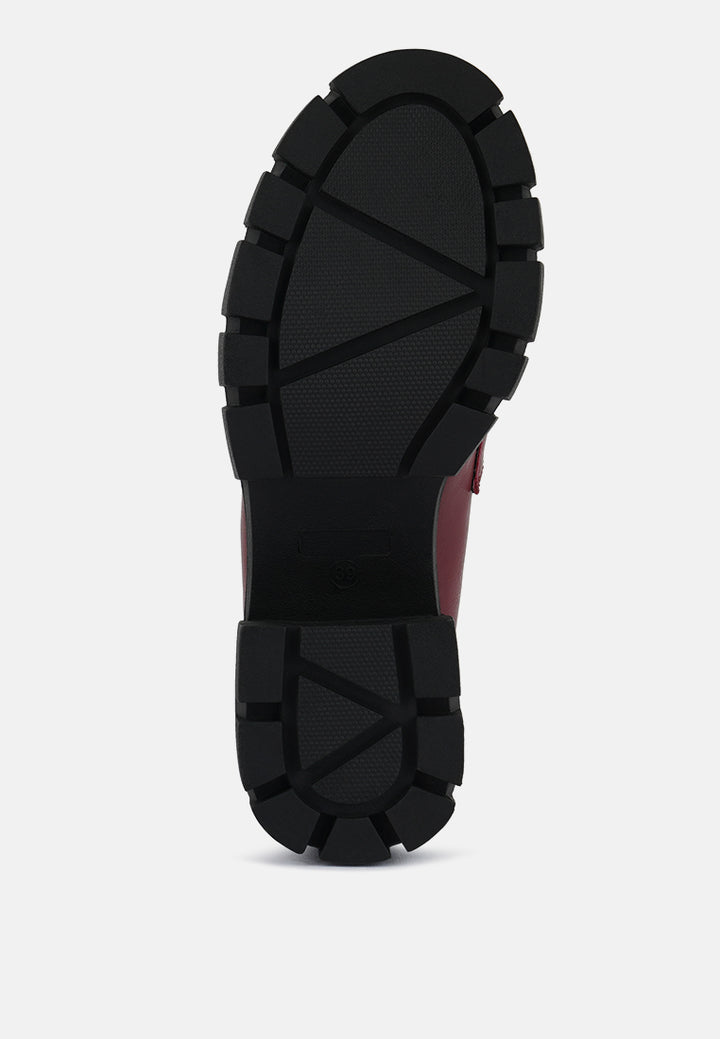 women chunky platform loafers#color_burgundy