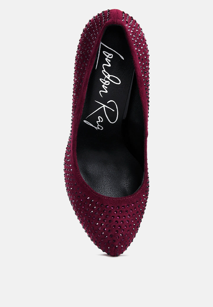 women heat set diamante pumps#color_burgundy
