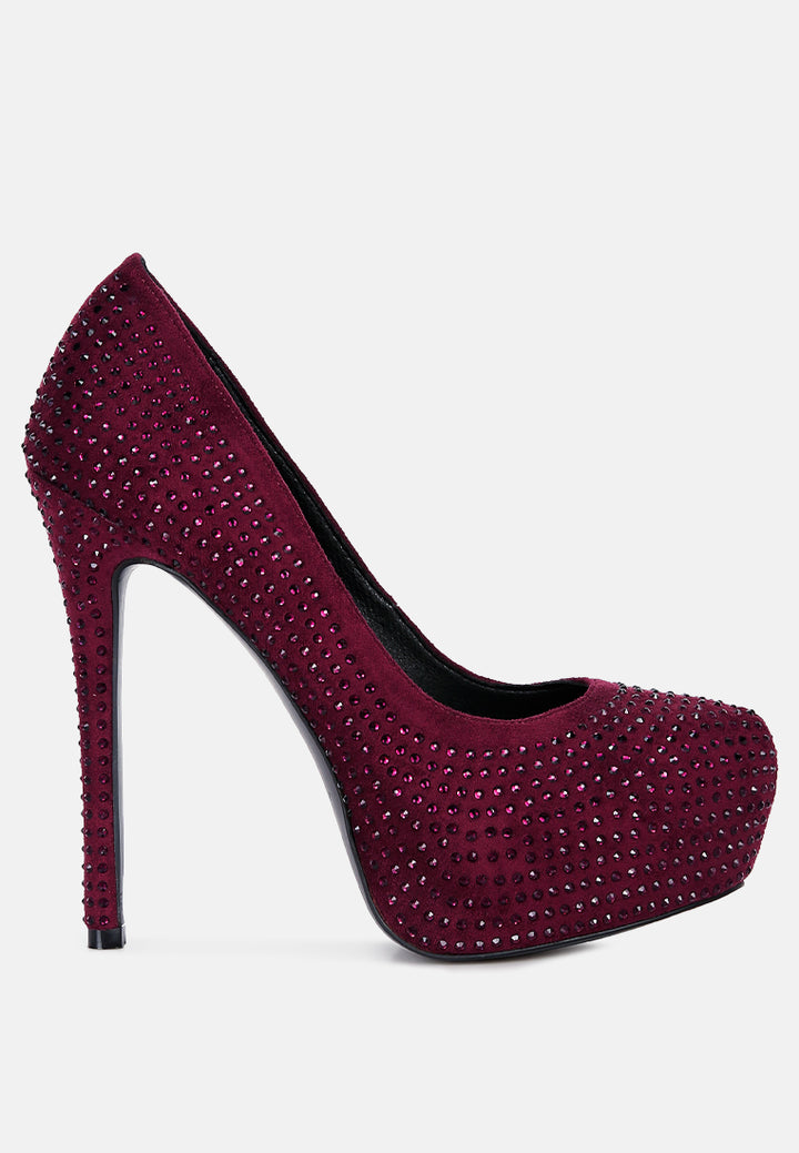 women heat set diamante pumps#color_burgundy