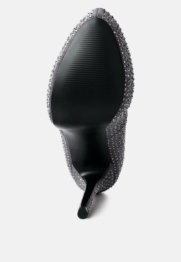 women heat set diamante pumps#color_grey