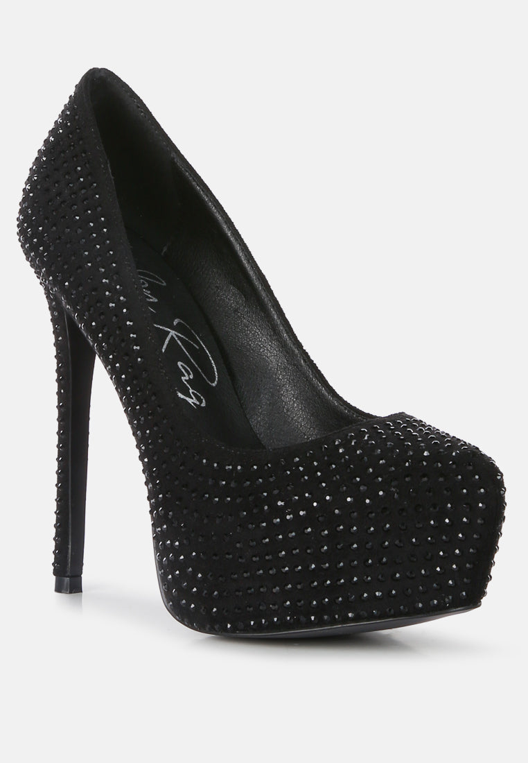 women heat set diamante pumps#color_black