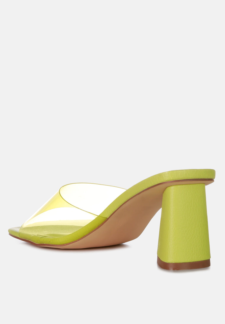 clear flirt clear strap slip on heel sandals by rag#color_lime