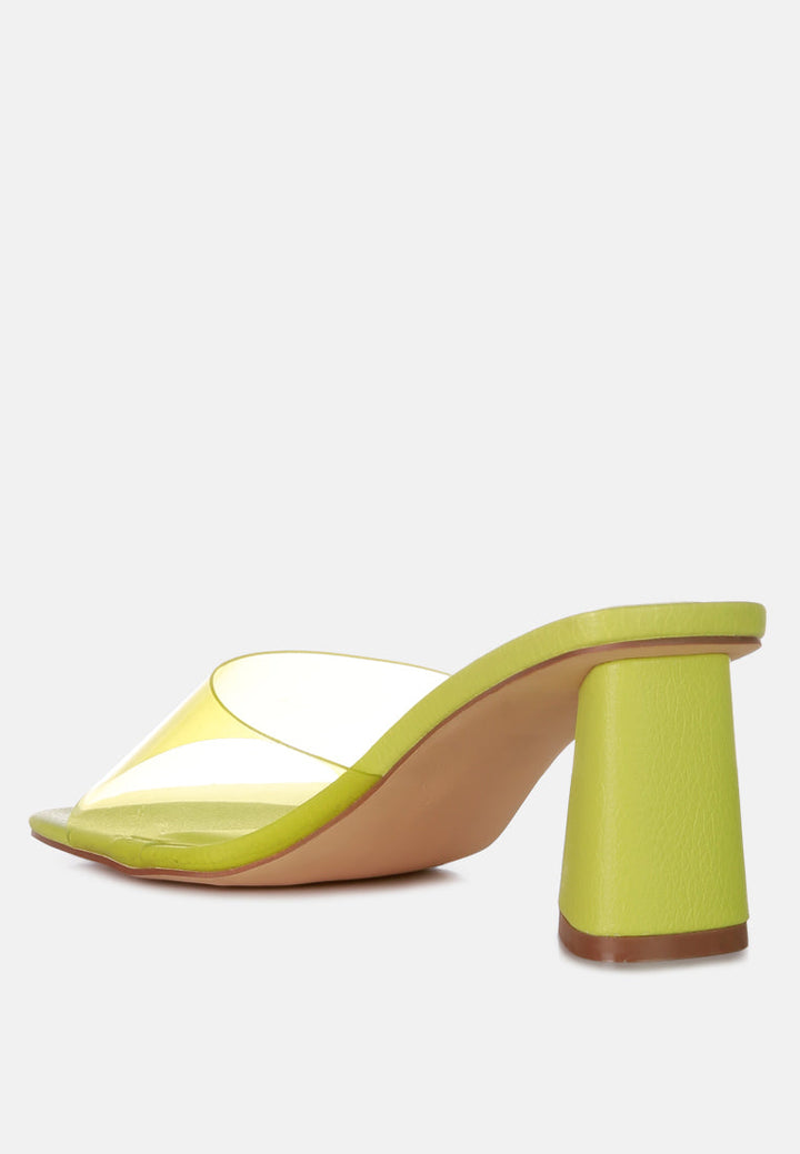clear flirt clear strap slip on heel sandals by rag#color_lime