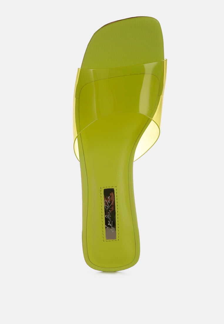 clear flirt clear strap slip on heel sandals by rag#color_lime