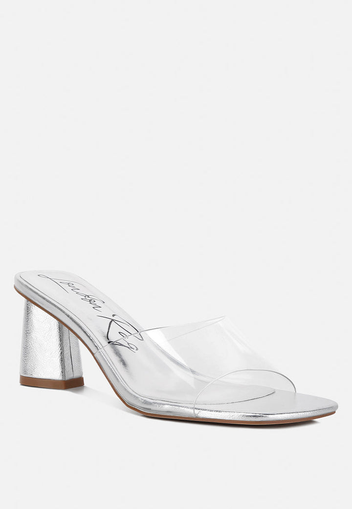 clear flirt clear strap slip on heel sandals by rag#color_silver