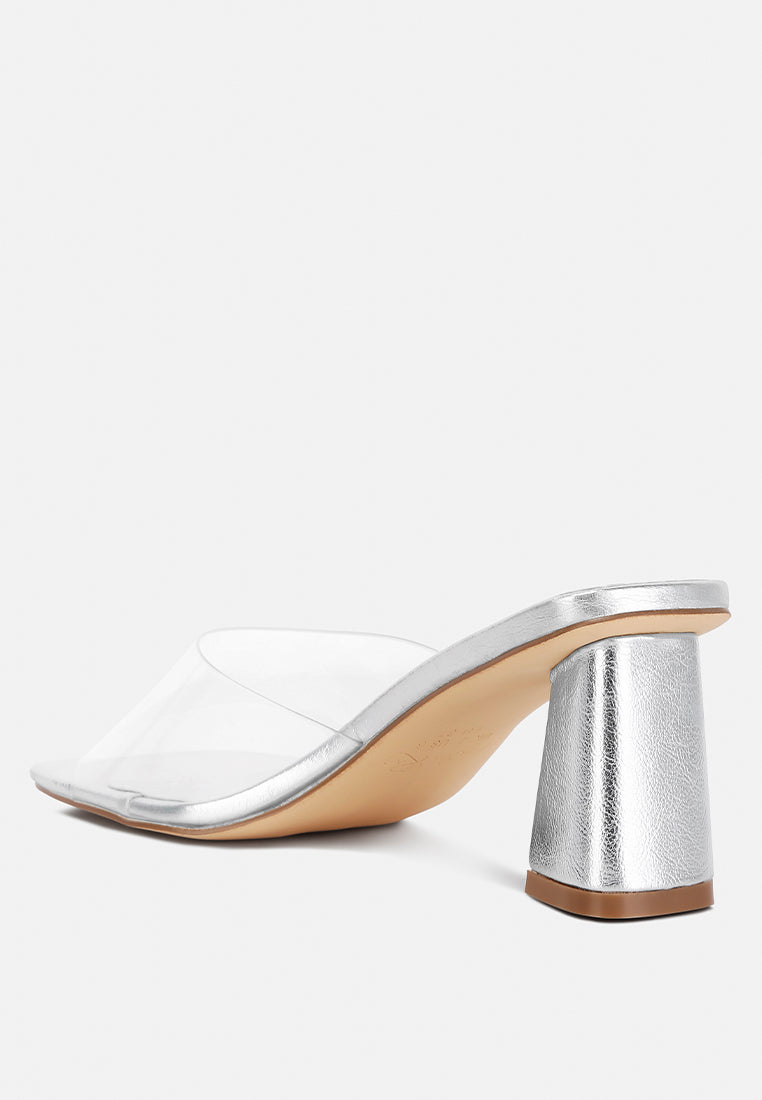 clear flirt clear strap slip on heel sandals by rag#color_silver