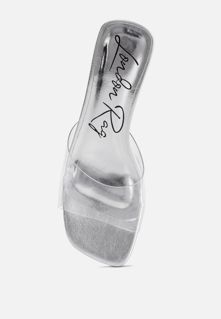 clear flirt clear strap slip on heel sandals by rag#color_silver
