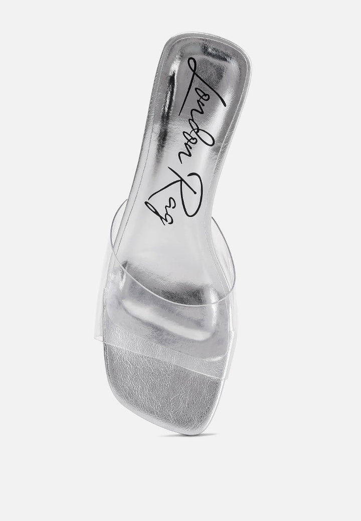 clear flirt clear strap slip on heel sandals by rag#color_silver