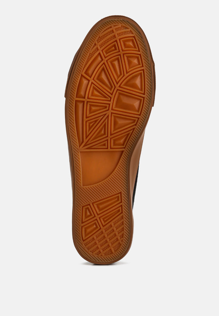 men's color block casual canvas sneakers#color_black