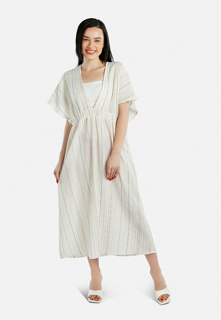 Women V-Neck Tassel Summer Cotton Dress