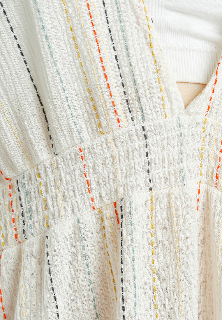 Women V-Neck Tassel Summer Cotton Dress