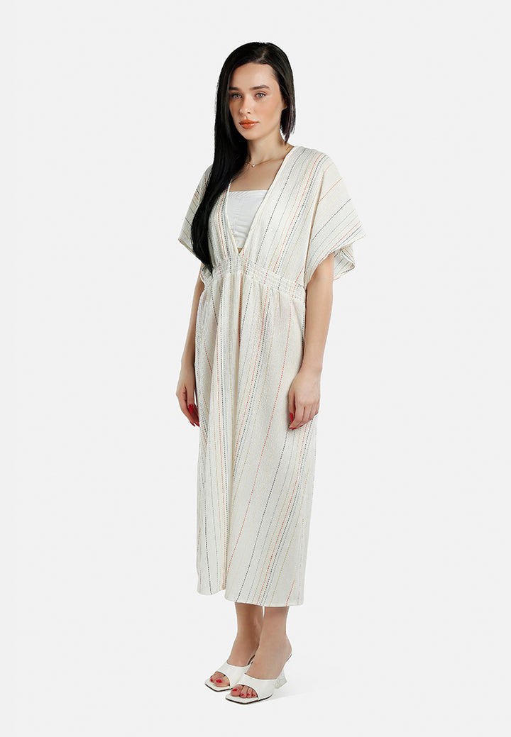 Women V-Neck Tassel Summer Cotton Dress