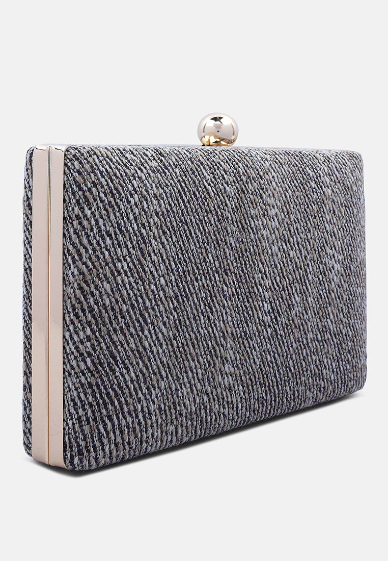 creative weave clutch bag#color_dark-grey