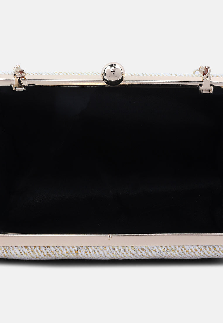 creative weave clutch bag#color_dark-grey