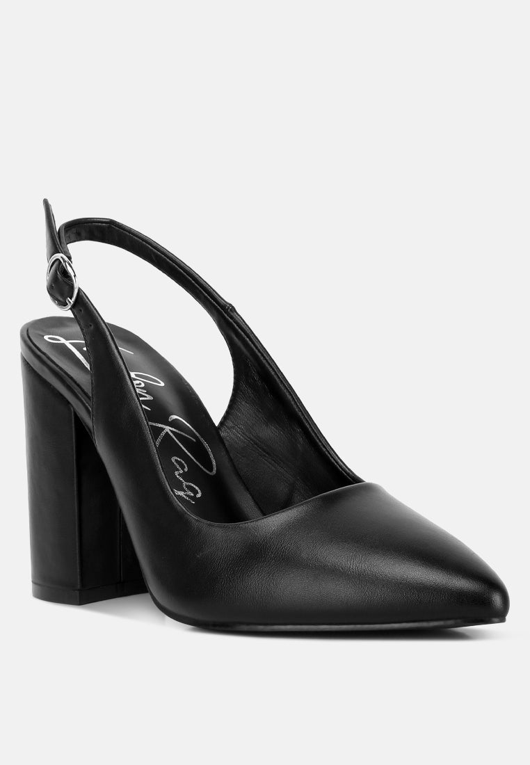 women Creidne block heel pointed toe sandals#color_black