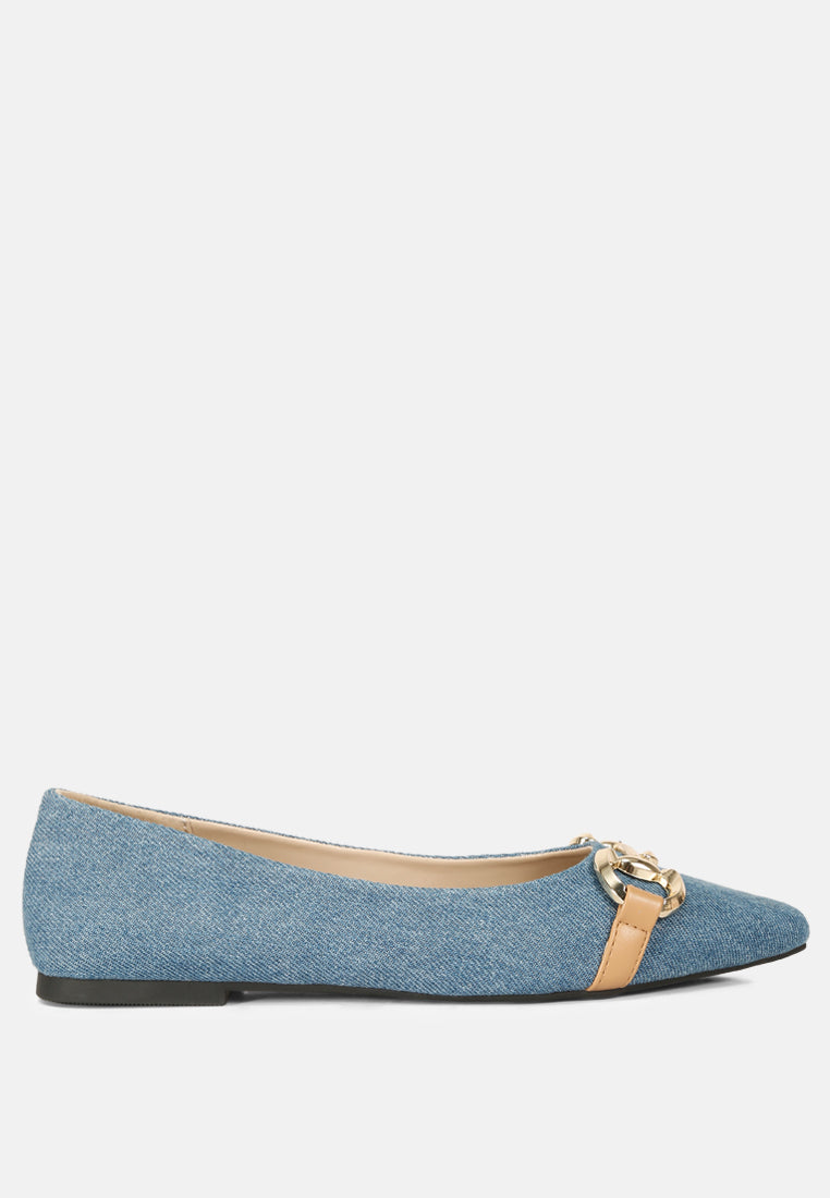 women cressida denim horsebit detail ballet flats#color_blue