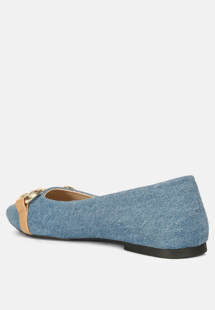 women cressida denim horsebit detail ballet flats#color_blue
