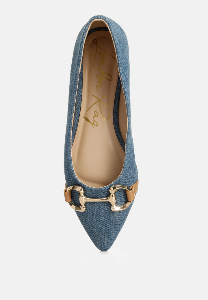 women cressida denim horsebit detail ballet flats#color_blue