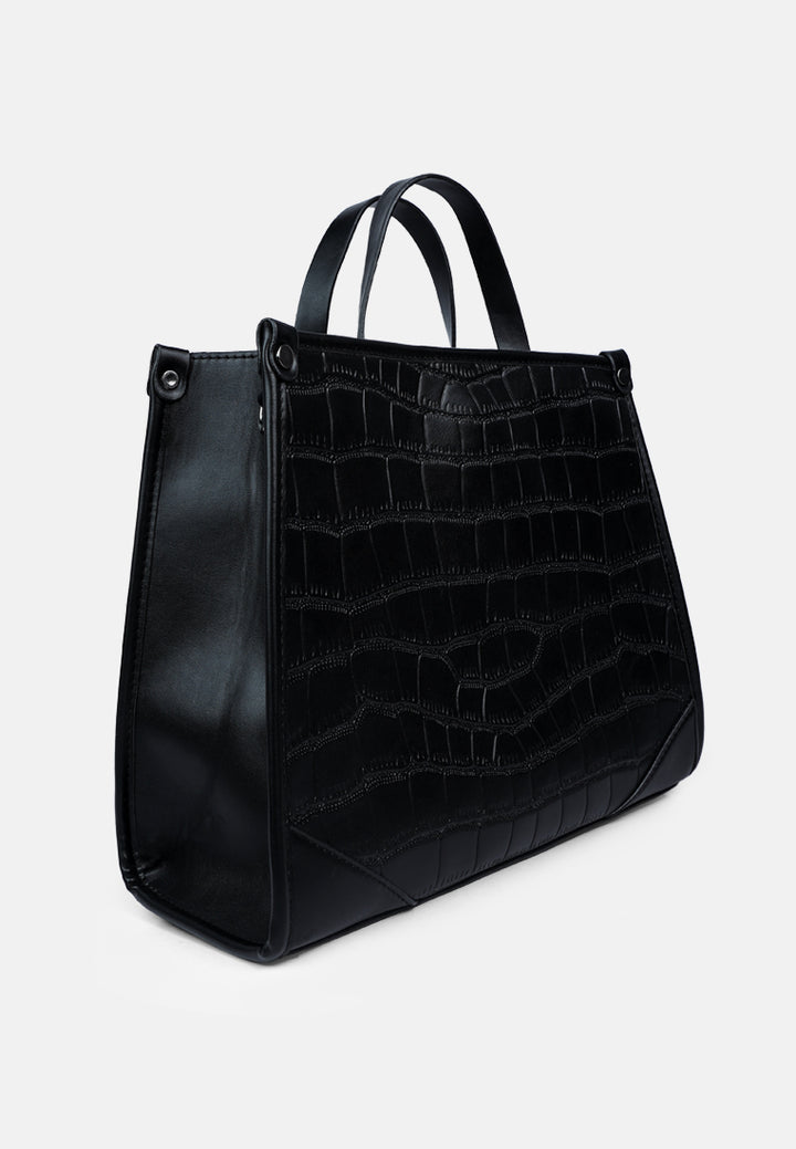 croco hand bag#color_black