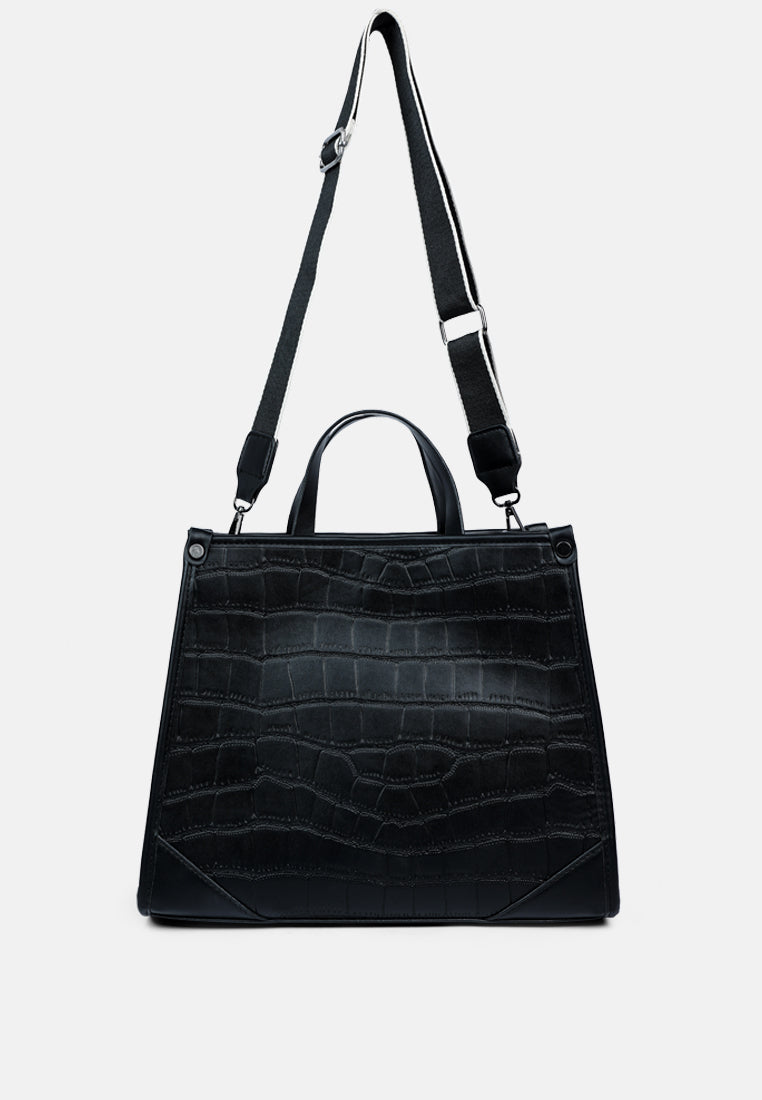 croco hand bag#color_black