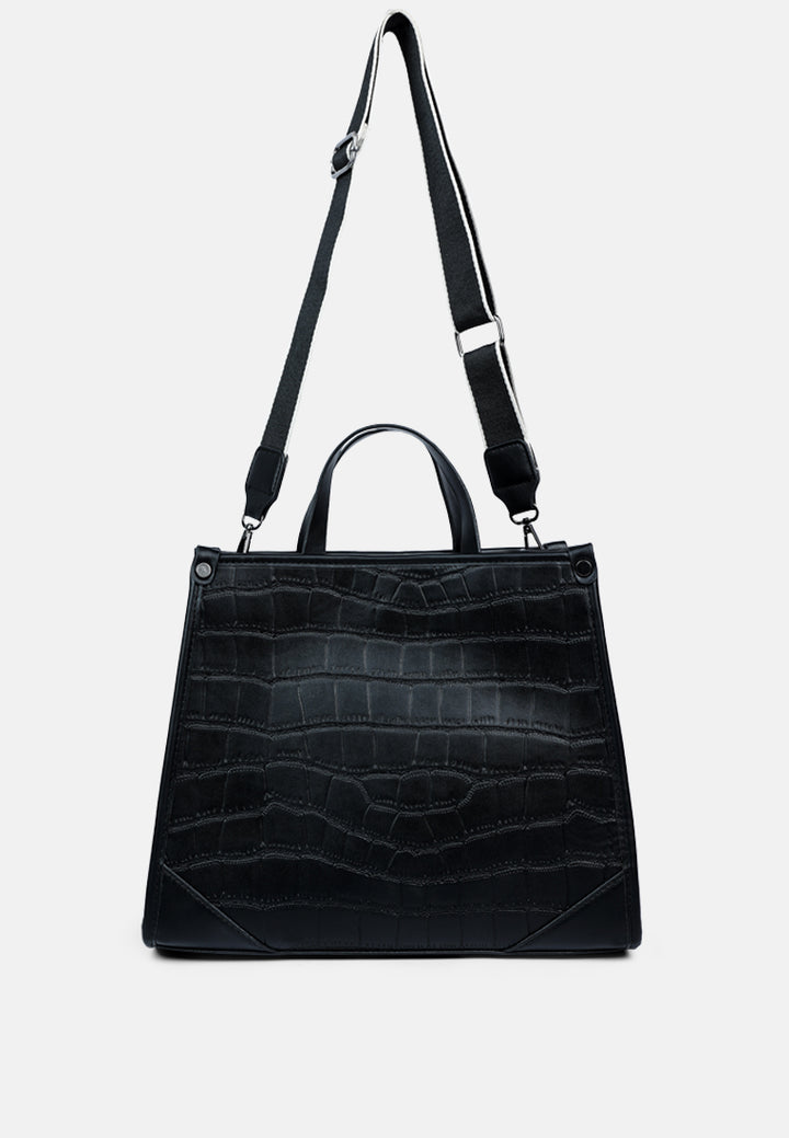 croco hand bag#color_black