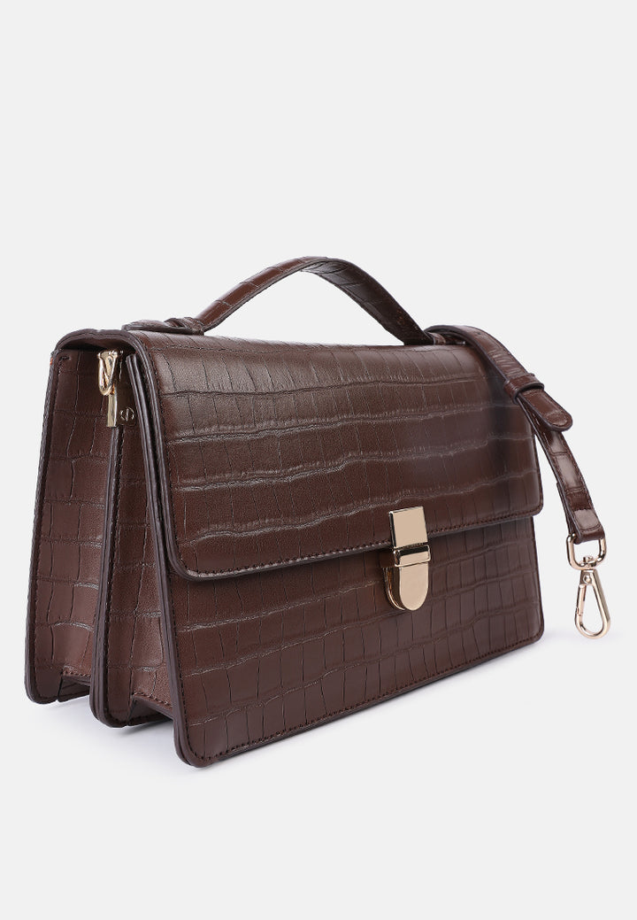 Croc Pattern Sling Bag