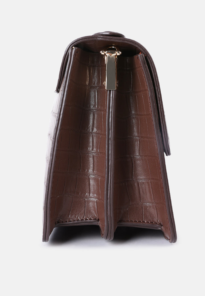 Croc Pattern Sling Bag