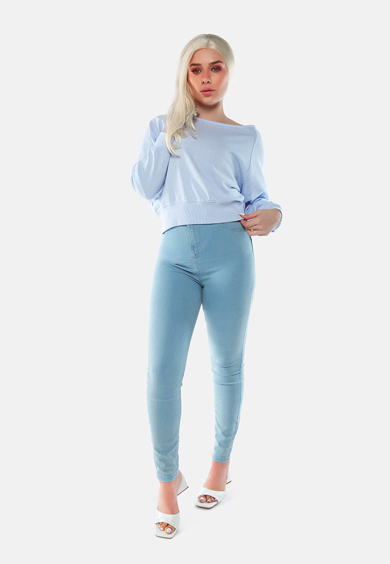 women cross overlay knitted top#color_blue