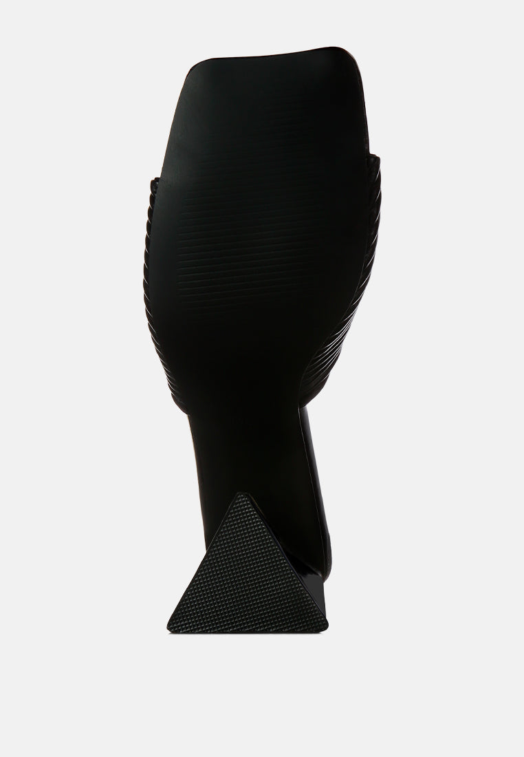 women twist strap block sandals#color_black