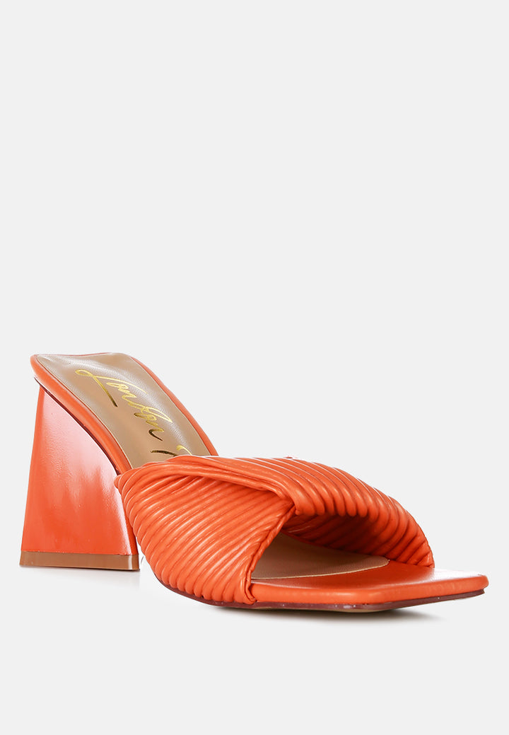 women twist strap block sandals#color_orange