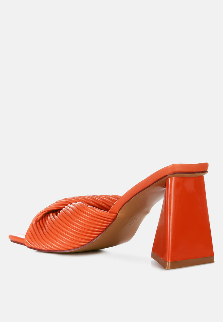 women twist strap block sandals#color_orange