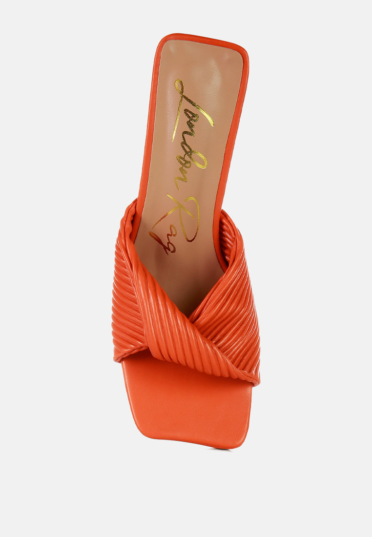 women twist strap block sandals#color_orange