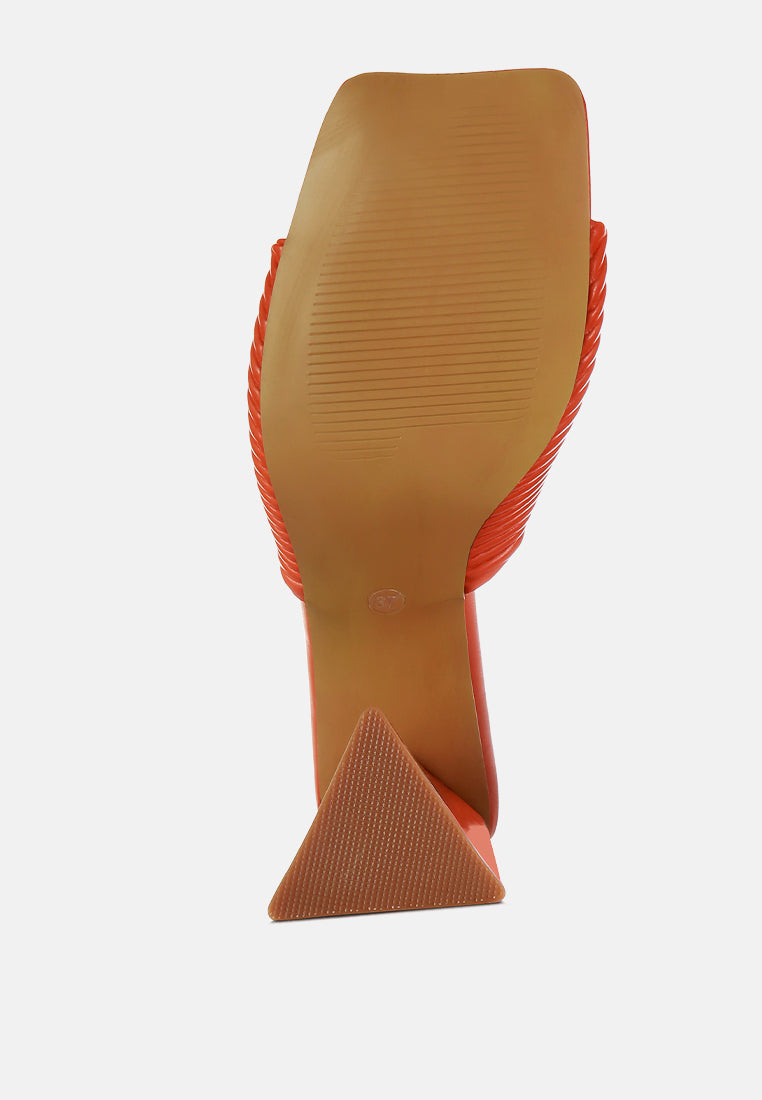 women twist strap block sandals#color_orange