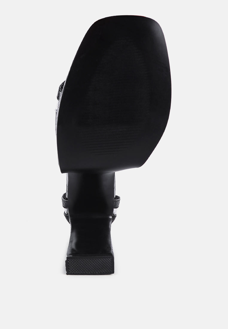 women high heeled chunky sandals#color_black