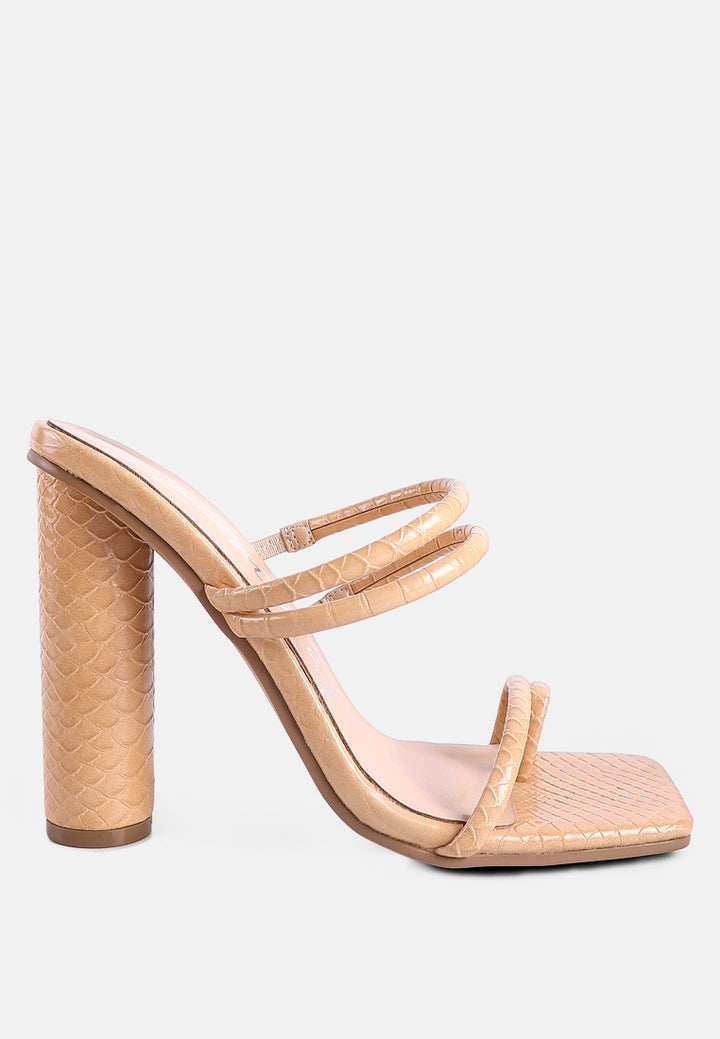 dandelion high block heeled croc sandals#color_latte