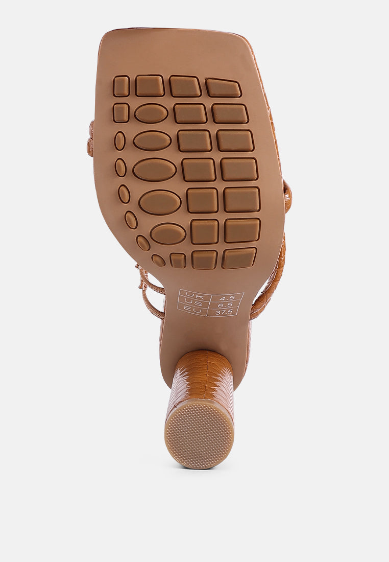 dandelion high block heeled croc sandals#color_macchiato