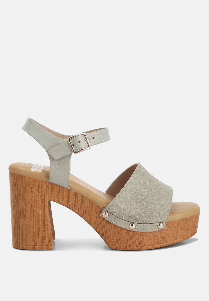 women suede high block sandals#color_beige