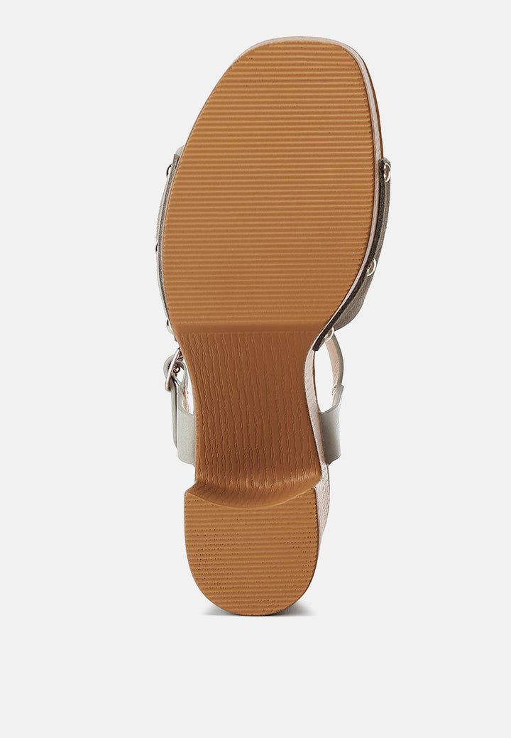 women suede high block sandals#color_beige