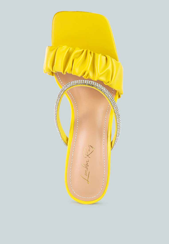 date look clear heel rhinestone sandals#color_yellow