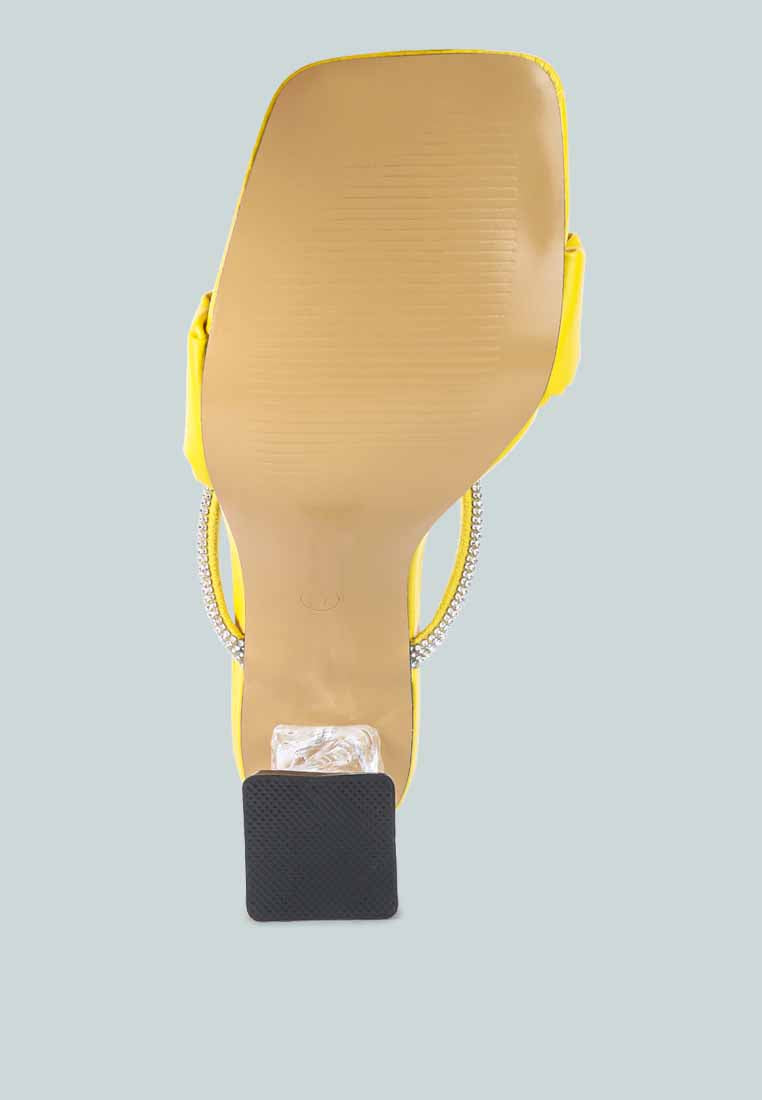 date look clear heel rhinestone sandals#color_yellow