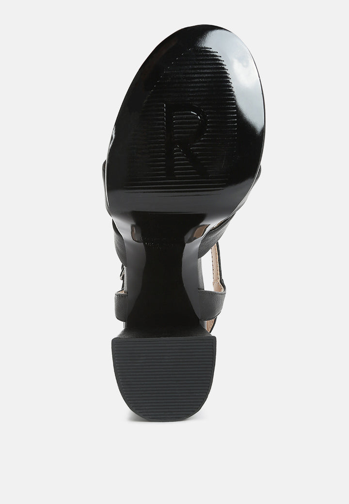 women crosscross strap slim block heel sandals#color_black