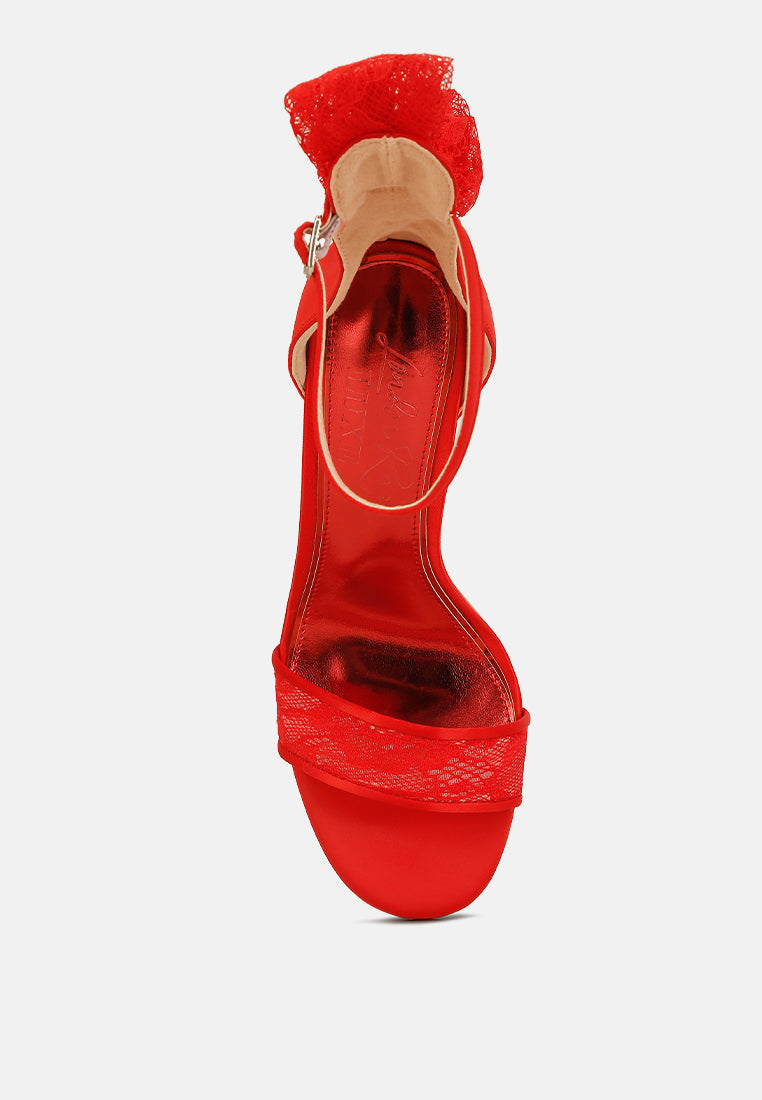 bow detail lace stiletto sandals#color_red
