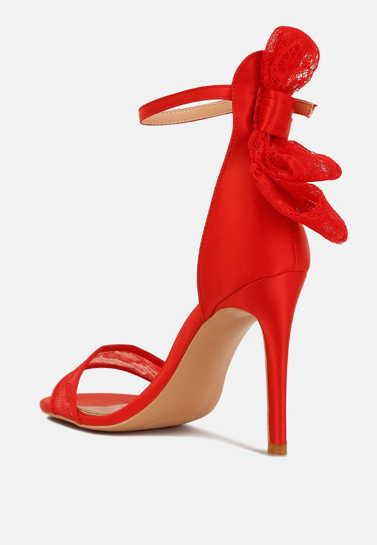 bow detail lace stiletto sandals#color_red