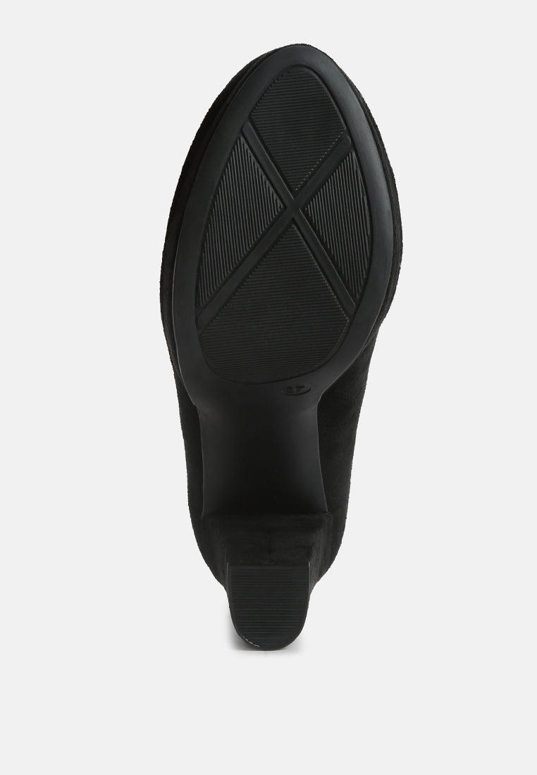 women delia suede block heel pumps#color_black