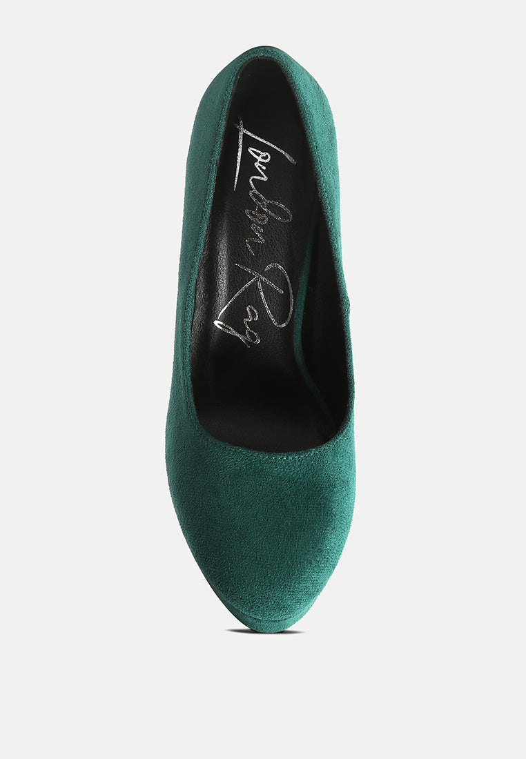 women delia suede block heel pumps#color_green