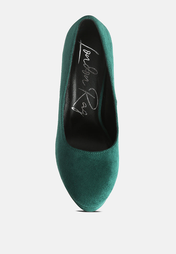 women delia suede block heel pumps#color_green
