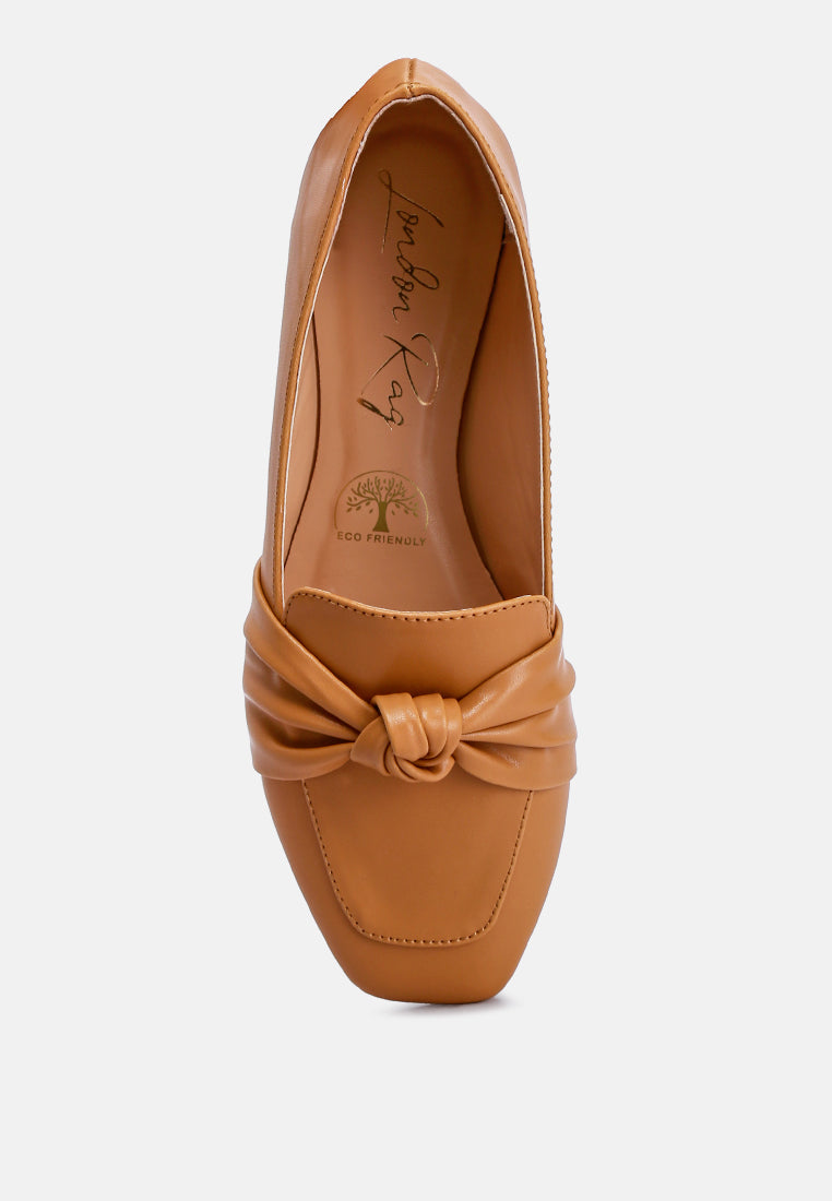 women recycled faux leather flat loafers#color_tan
