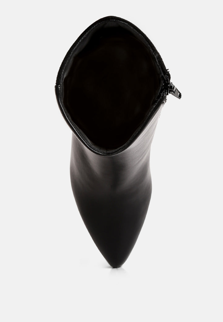 women suede back panel high ankle boots#color_black